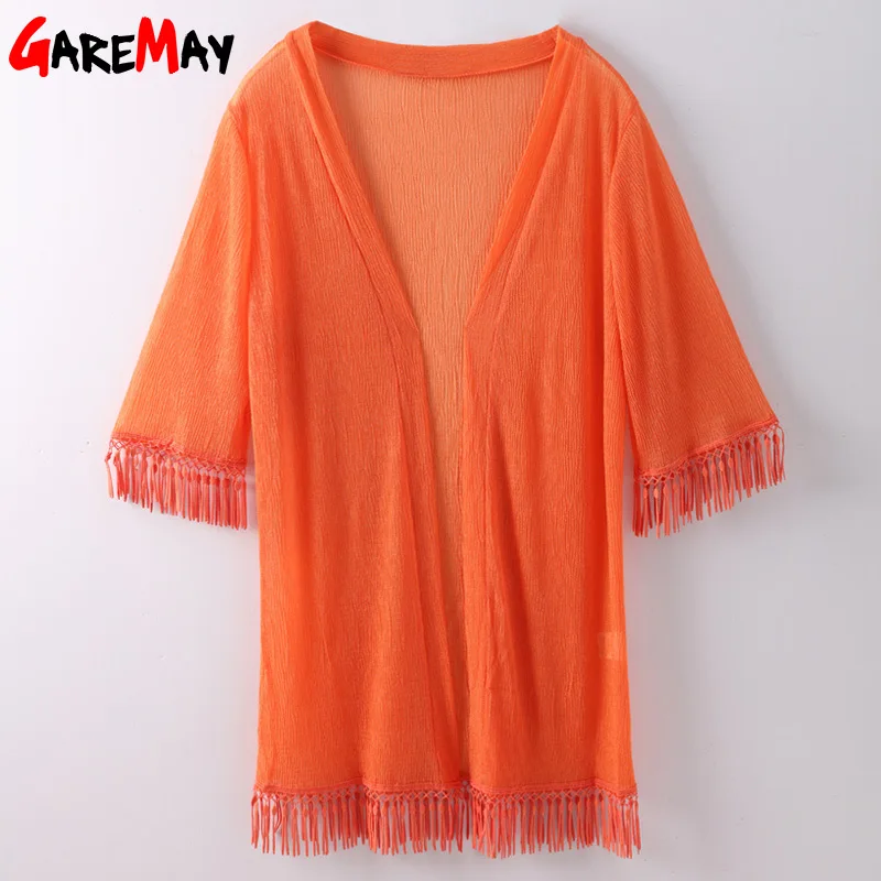 Ladies Summer Cardigans Female Long Causal Loose Womens Cardigan Fringed Open Stitch Sweater Beach Shirts Sunscreen Clothing |