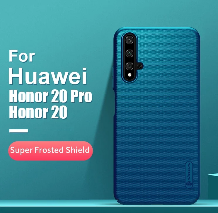 Peacock Blue Для huawei honor 20 чехол 6,26 ''NILLKIN матовый ПК Жесткий Чехол на заднюю панель Подарочный держатель для телефона для huawei honor 20 Pro Чехол - Цвет: Peacock Blue