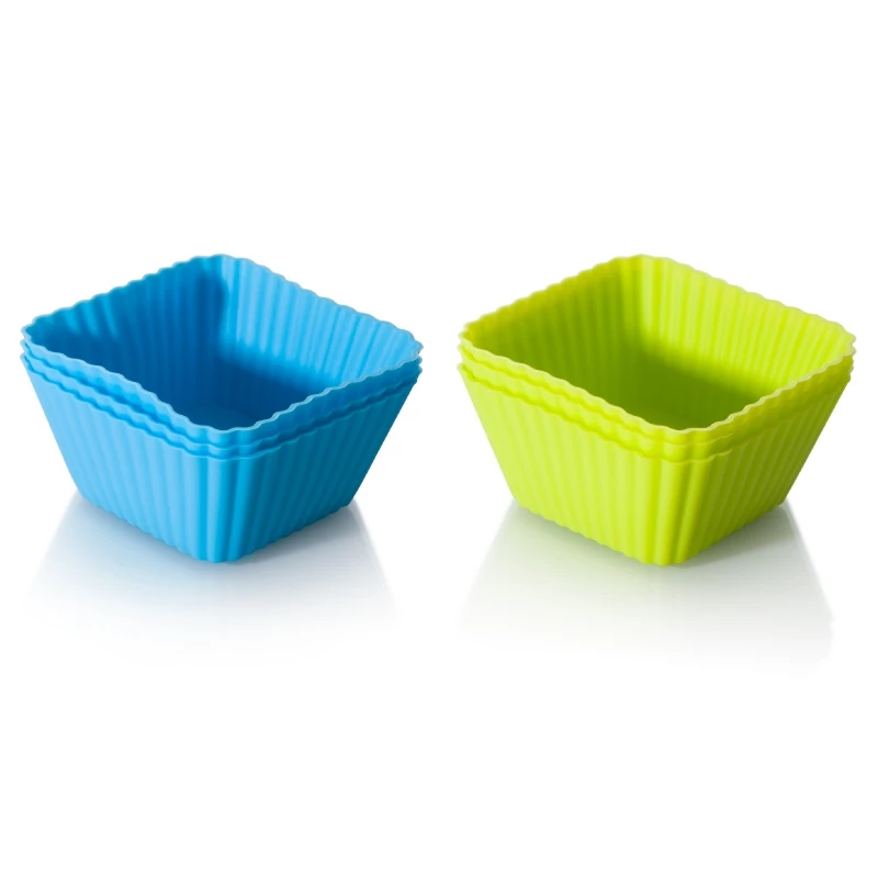 12PCS/SET Square Silicon Cake Baking Molds Jelly Mold Cupcake Pan Muffin Cup | Дом и сад