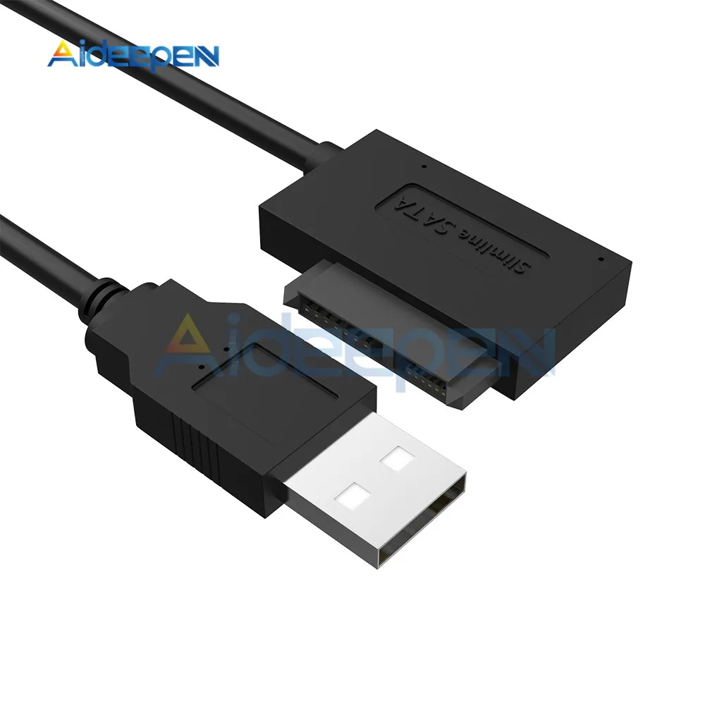 USB 2 0 к Mini Sata II 7 + 6 13Pin адаптер конвертер кабель для ноутбука CD/DVD ROM Slim Drive 35 см черный