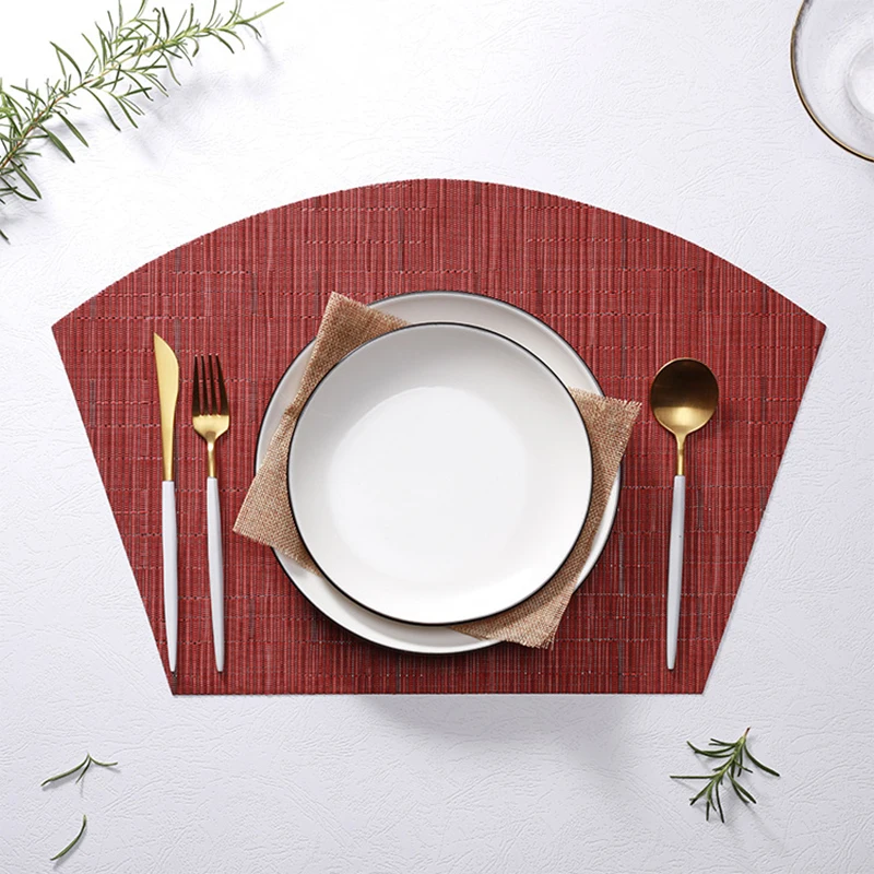 Бамбуковая подстилка коврик для обеденного стола в форме веера подставка ПВХ