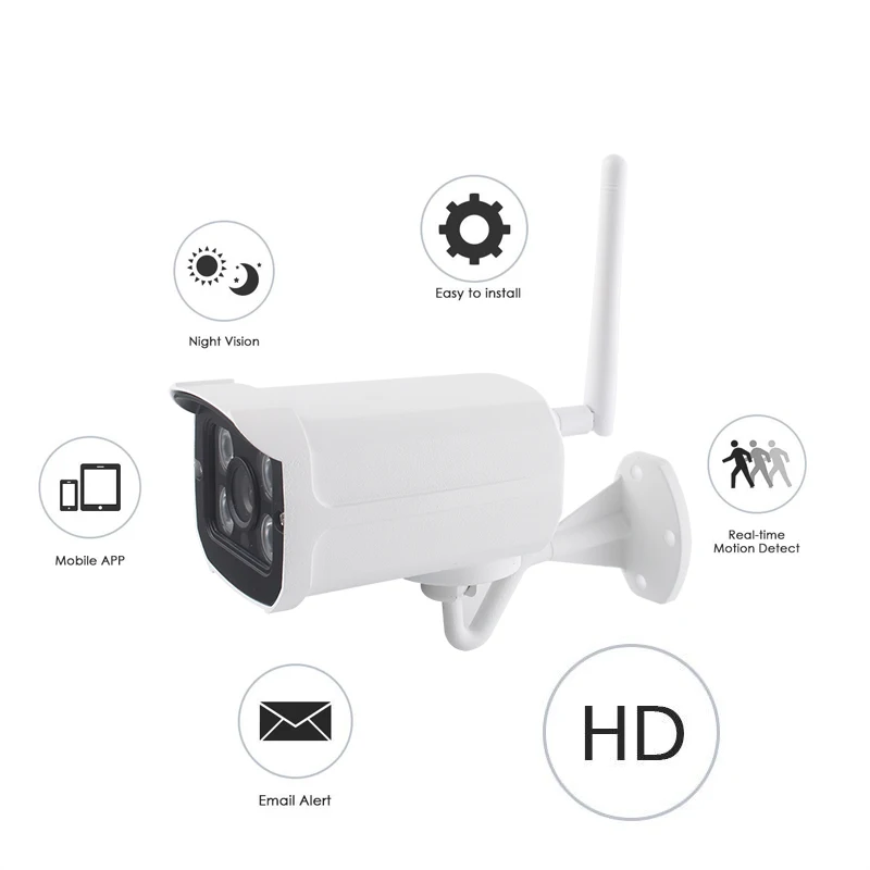 OUERTECH Wi-Fi IP камера 1080P проводной ONVIF P2P CCTV цилиндрическая Внешняя ночного видения