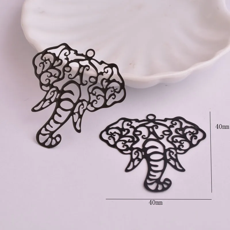 30 шт. подвески в стиле Hyperbole виде филигранью головы слона латунный материал