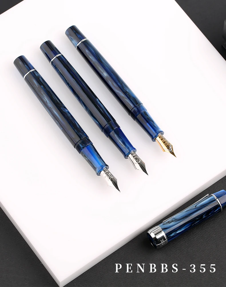 PENBBS-355 поршневая перьевая ручка из смолы, тонкий наконечник 0,5 мм, модный подарок для письма, подарок на день рождения