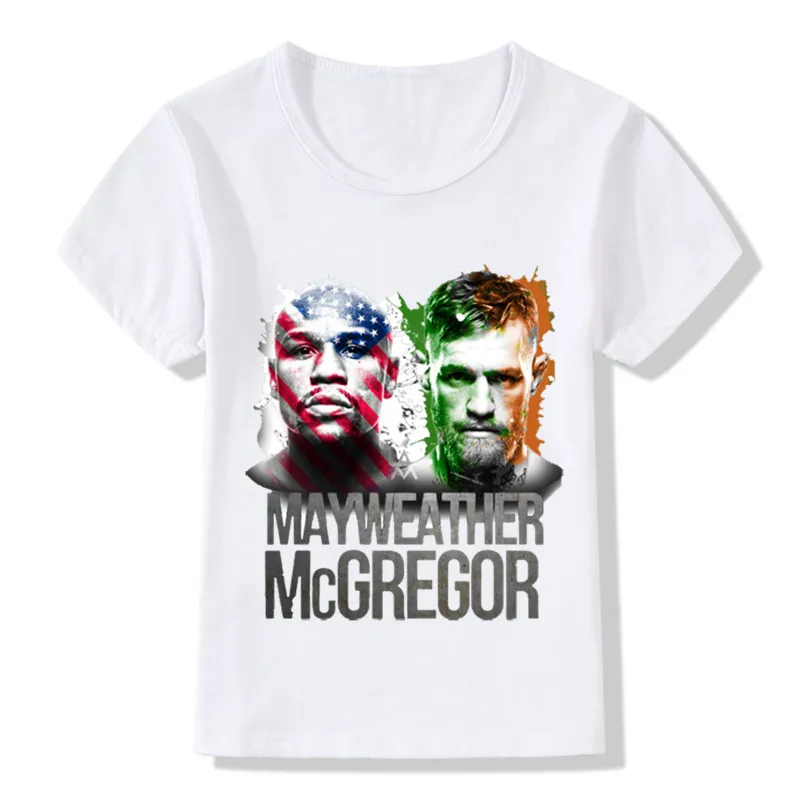 Детская повседневная одежда для бокса Floyd Mayweather Vs Conor McGregor/детская футболка