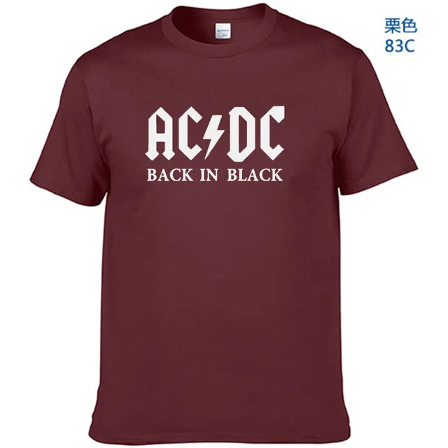 Wine Red-W Новинка, Camisetas, AC/DC, рок-группа, футболка, мужская, ACDC, черная, с графическим принтом, футболки, повседневная, с круглым вырезом, хип-хоп, короткий рукав, хлопок, Топ - Цвет: Wine Red-W