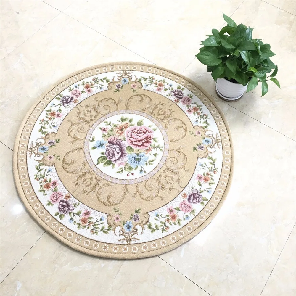 

New Europe Jacquard Round Carpet for Acrylic tapis Parlor Living Room Bathroom Mats Chair Rug Home Hotel Decorate Doormat tapete