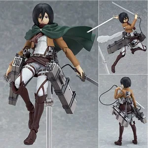 Аниме Атака Титанов Mikasa фигурка Акермана, фигма 203, ПВХ фигурка, Коллекционная модель, игрушки, куклы