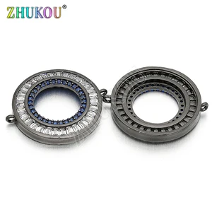 19 мм латунь CZ Круглый Круг Подвески-соединители DIY ювелирные изделия браслет ожерелье, Модель: VS69