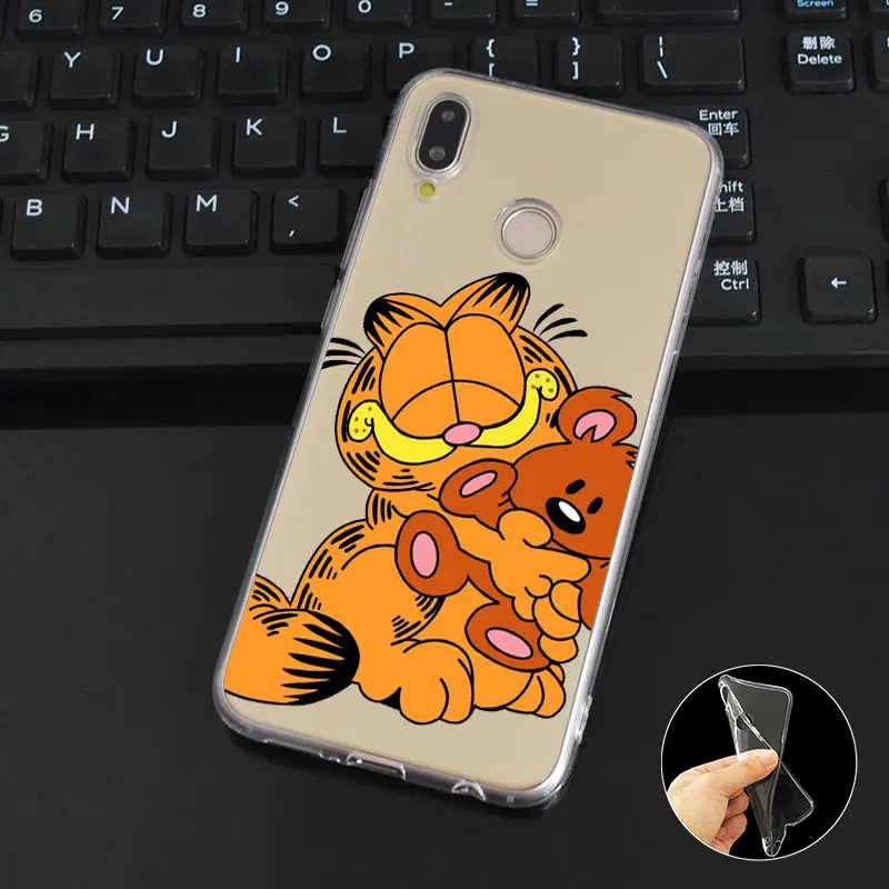 DREAMFOX M496 Гарфилд Мягкий ТПУ силиконовый чехол для Huawei Honor 6a 6C 7X9 10 P20 P30 Lite Pro P Smart 2019 |