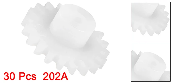 Uxcell 30 шт./лот 202/222/302/482A Пластик Шестерни игрушки Аксессуары для ванной комнаты с 20 мм/22 мм/30/48 зубов 2 мм отверстие Диаметр для DIY рисунком «Робокар Поли» мотор
