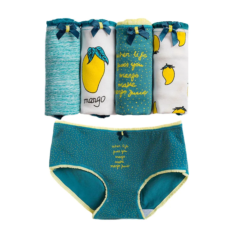 4 шт./лот нижнее белье женские хлопковые трусики сексуальные трусы с принтом