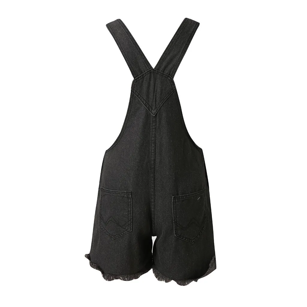 2019 Newest Spring Summer Sexy Fashion Women Denim Bib Loose Fringe Shorts High Waist Sling Siamese Jumpsuit #2019.5.21 | Женская одежда
