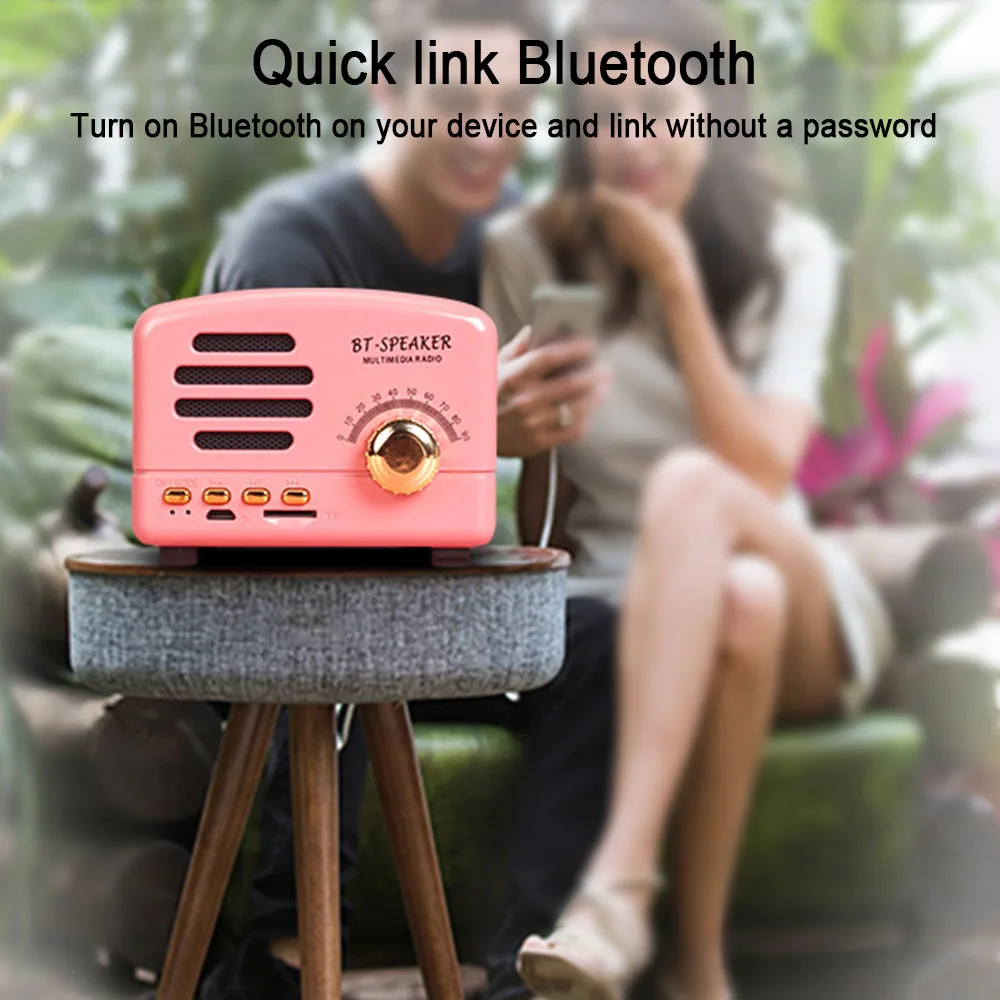 Ретро беспроводной Bluetooth динамик мини портативные колонки регулируемые тяжелые