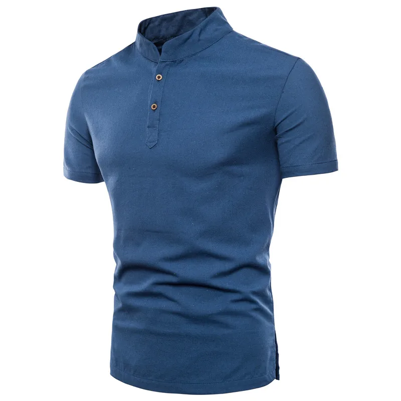 2019 Summer New Men Shirt Fashion Chinese style Linen Slim Fit Casual Short Sleeves Camisa Social Dress Shirts M-5XL | Мужская одежда