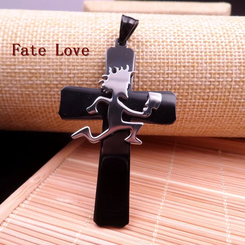 Fate Love Jewelry Black Large Cross Hatchetman Charm ICP Hatchet Man Pendant stainless steel Necklace Curb chain 5mm 24 inch | Украшения и