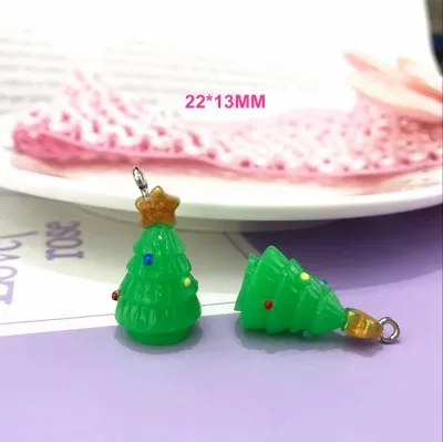 10 шт. новая 3D Мини Рождественская елка из смолы украшения подвесной кулон брелок Санта Клаус Снеговик серьга с рождественской тематикой DIY