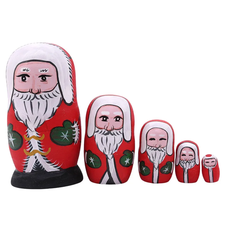 410957 Многослойная Русская Матрешка, деревянная кукла, рождественские игрушки для детей, праздничный подарок, подарок на день рождения - Цвет: 410957