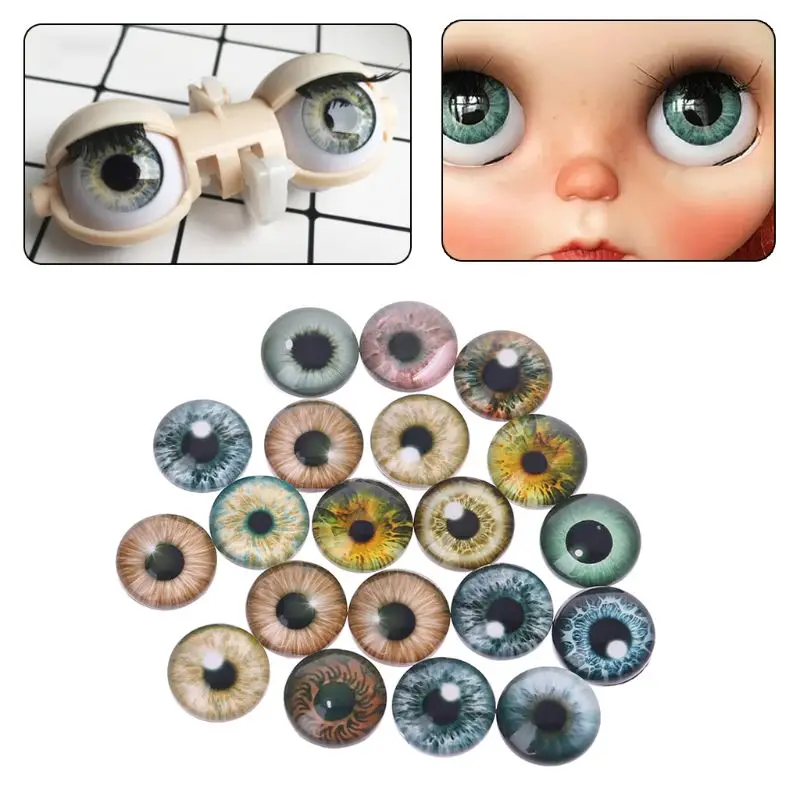 

20Pcs Glass Doll Eyes Animal DIY Crafts Eyeballs For Dinosaur Eye Accessories Jewelry Making Handmade 8mm/12mm/18mm