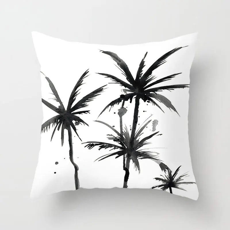 Черный и белый Palm Tree Корона Роуз наволочки современный Стиль 20 Стиль s Наволочки 44X44 см диван украшения для стула
