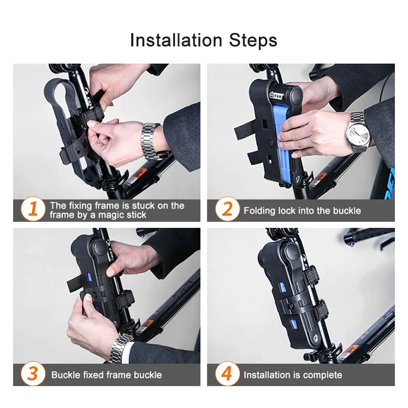 SAHOO 80 см противоугонные складные Велосипедные замки ультра прочные стальные