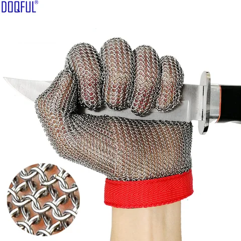 100% 304 перчатки из нержавеющей стали с кольцом и защитой от резки, высококачественные защитные перчатки для защиты рук от резки мясника
