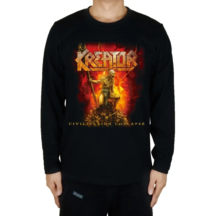 6 14 вариантов Kreator в роковом стиле 3D мозг череп рубашка фитнес тяжелый рок heavy Metal хлопковая футболка с длинным рукавом в стиле «панк», футболка - Цвет: 6