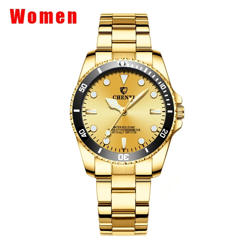 Gold Dial CHENXI Брендовые Часы женские роскошные часы кварцевые часы женские золотые наручные часы женские кварцевые часы Relogio Feminino - Цвет: Gold Dial