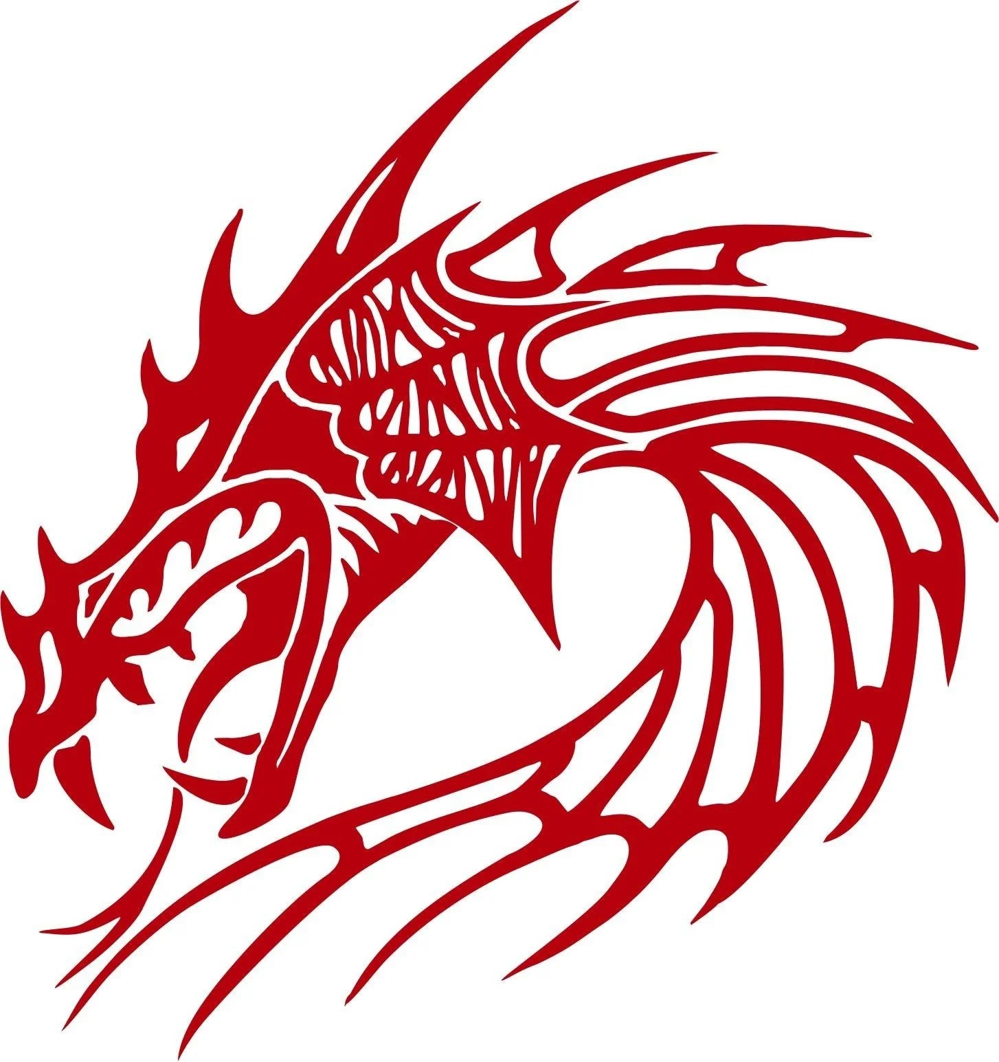 Виниловая переводная Наклейка на окно для ноутбука Dragon Head|Наклейки автомобиль| |