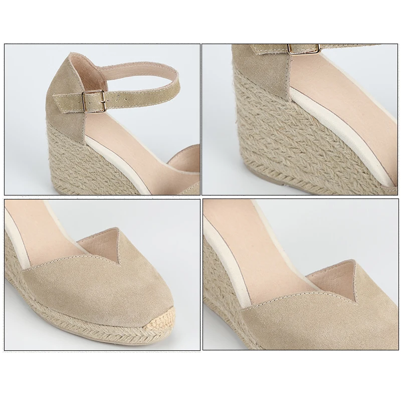 Новинка 2020 женские эспадрильи на танкетке сандалии каблуке высотой 90