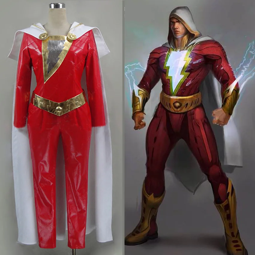 Высокое качество Shazam костюм супергероя бэтсона взрослых Для мужчин Хэллоуин