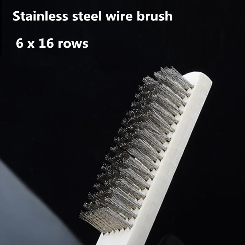 2 шт./компл. щетка из нержавеющей стали с деревянной ручкой для очистки