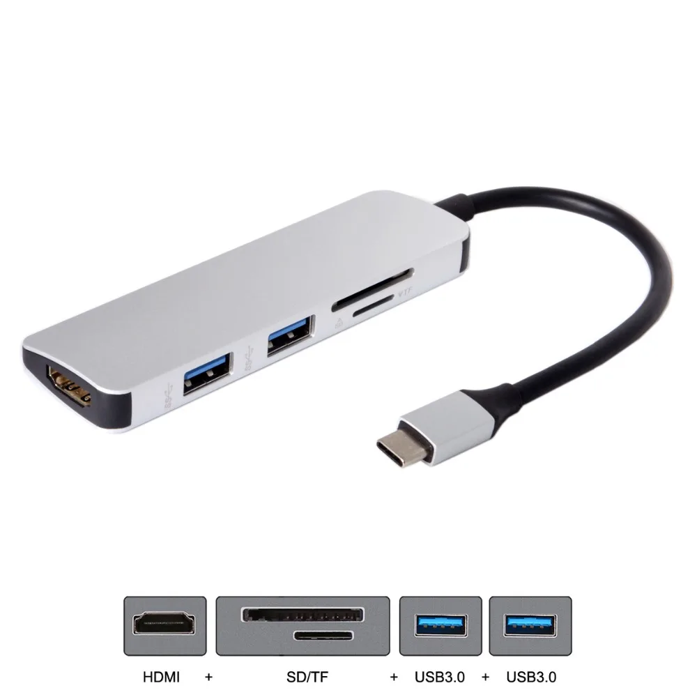 Цифровой av адаптер несколько USB 3 1 Type C к HD & двойной Порты 0 концентратор и SD