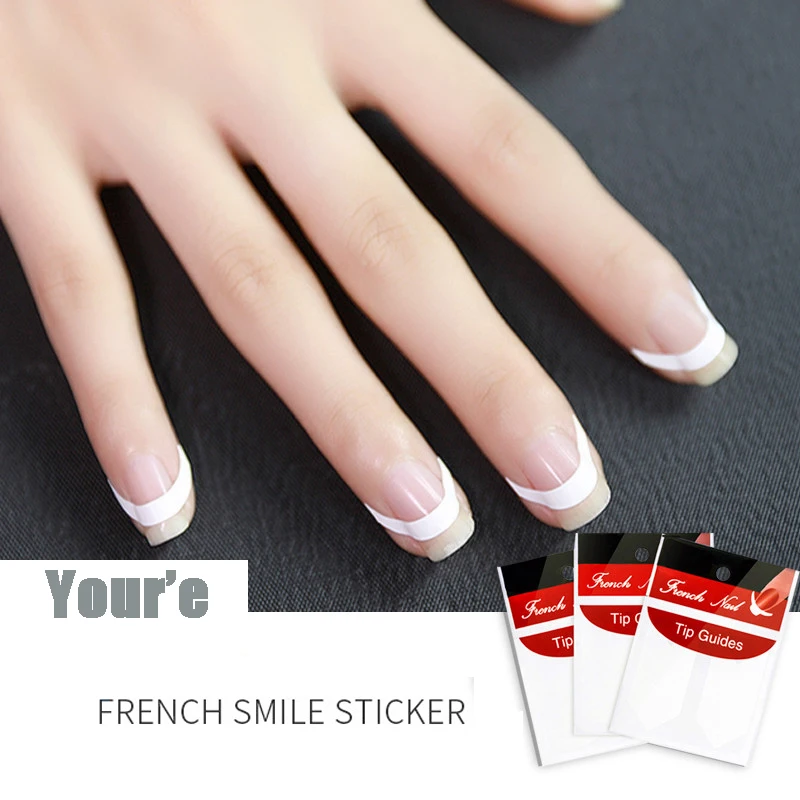 

5 Sheets White French Manicure Strip Nail Art Form Fringe Tip Guides Sticker DIY Line Tips Decoration Tool