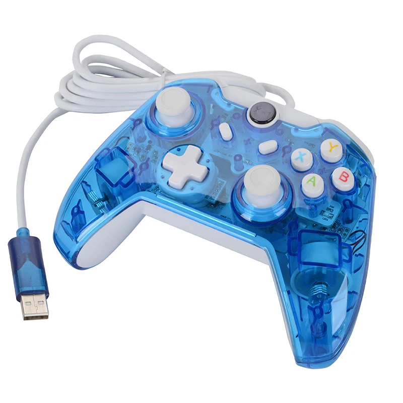 Проводная двойная вибрация прозрачная вспышка игра геймпад для Xbox One|wired gamepad|gamepad