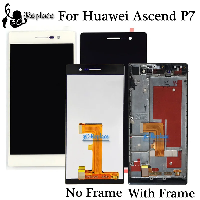 100% протестированный белый/черный 5 0 дюймовый ЖК дисплей для Huawei Ascend P7 с сенсорным