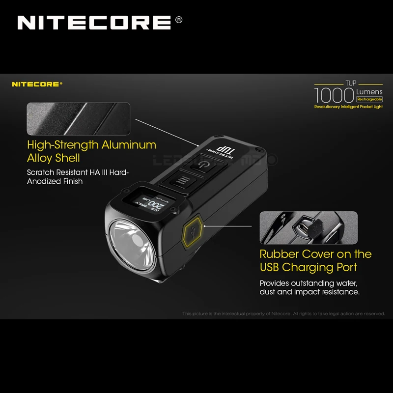 Новое поступление NITECORE TUP CREE XP-L HD V6 светодио дный 1000 люмен революционная интеллектуальная Перезаряжаемые Карманный свет