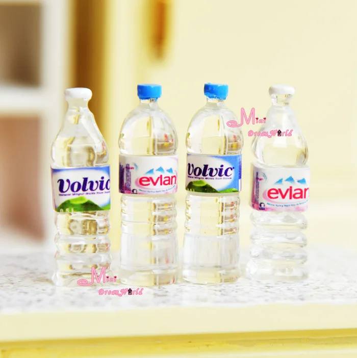 Кукольный домик Миниатюрный 1:12 столовая напиток 4 шт. бутылка воды высота 3 см 1/12