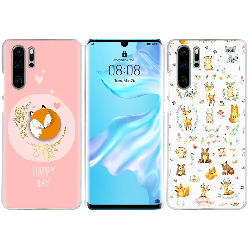 Чехол с милыми животными лиса чай для huawei P20 P30 P Smart Nova 4 3i P10 P9 P8 mate 10 20 lite Pro Mini жесткий чехол для телефона из ПК