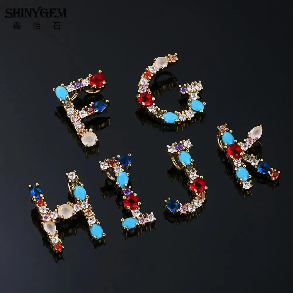 ShinyGem Радужное ожерелье с 26 буквами богемное фианитами и кристаллами