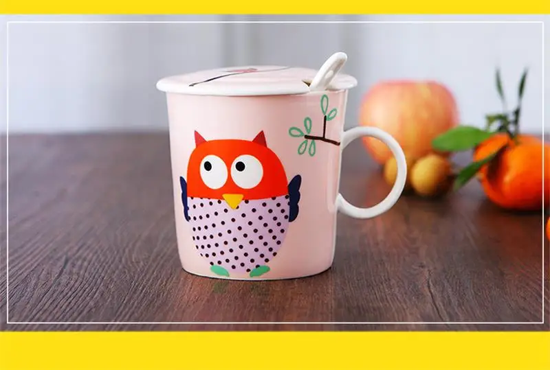 400 мл настоящая кость Китай tasse chat кофейная чашка с крышкой и ложкой забавная