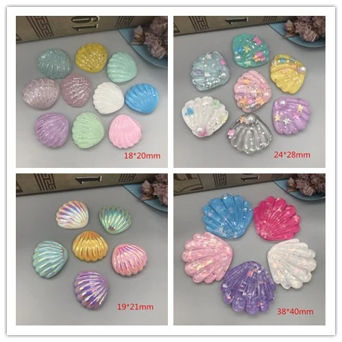 

Cute Glitter colorful shell,,flatback resin cabochon for Crafts Making, Scrapbooking, DIY, Hair Bow Center