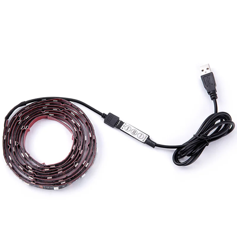 DC 5 в USB RGB светодиодный SMD 5050 Гибкий Светильник лампы светодиодный светильник ТВ фон светильник ing клейкая лента 50 см 1 м 2 м 3 м 4 м 5 м - Испускаемый цвет: With mini 3key