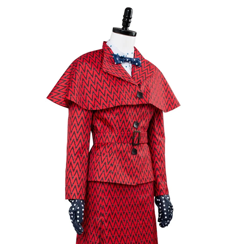 Mary Poppins Returns 2 Косплей Костюм Мэри костюм Мэри Поппинс красное платье пальто костюм Хэллоуин карнавальные костюмы для взрослых женщин