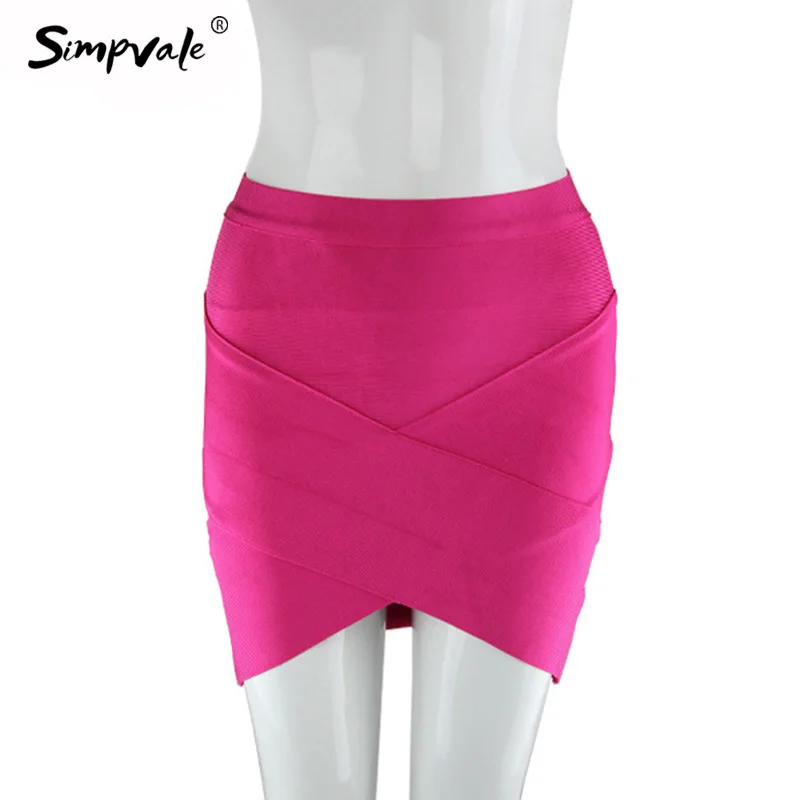 SIMPVAL одноцветная эластичная мини юбка карандаш Женская сексуальная стильная