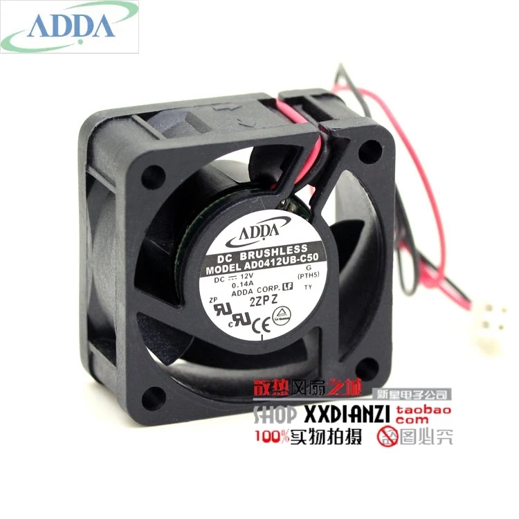 Вентилятор охлаждения с двумя шариковыми подшипниками для ADDA AD0412UB-C50 4020 12 В 0,14a 4 см