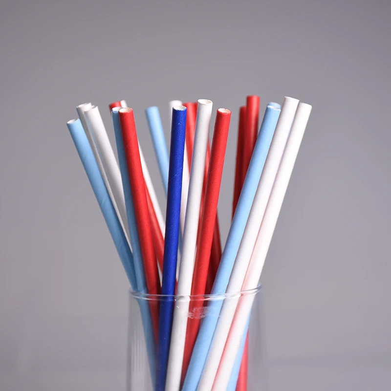 100 шт/партия Разноцветные синие красные белые бумажные соломинки для выпускного