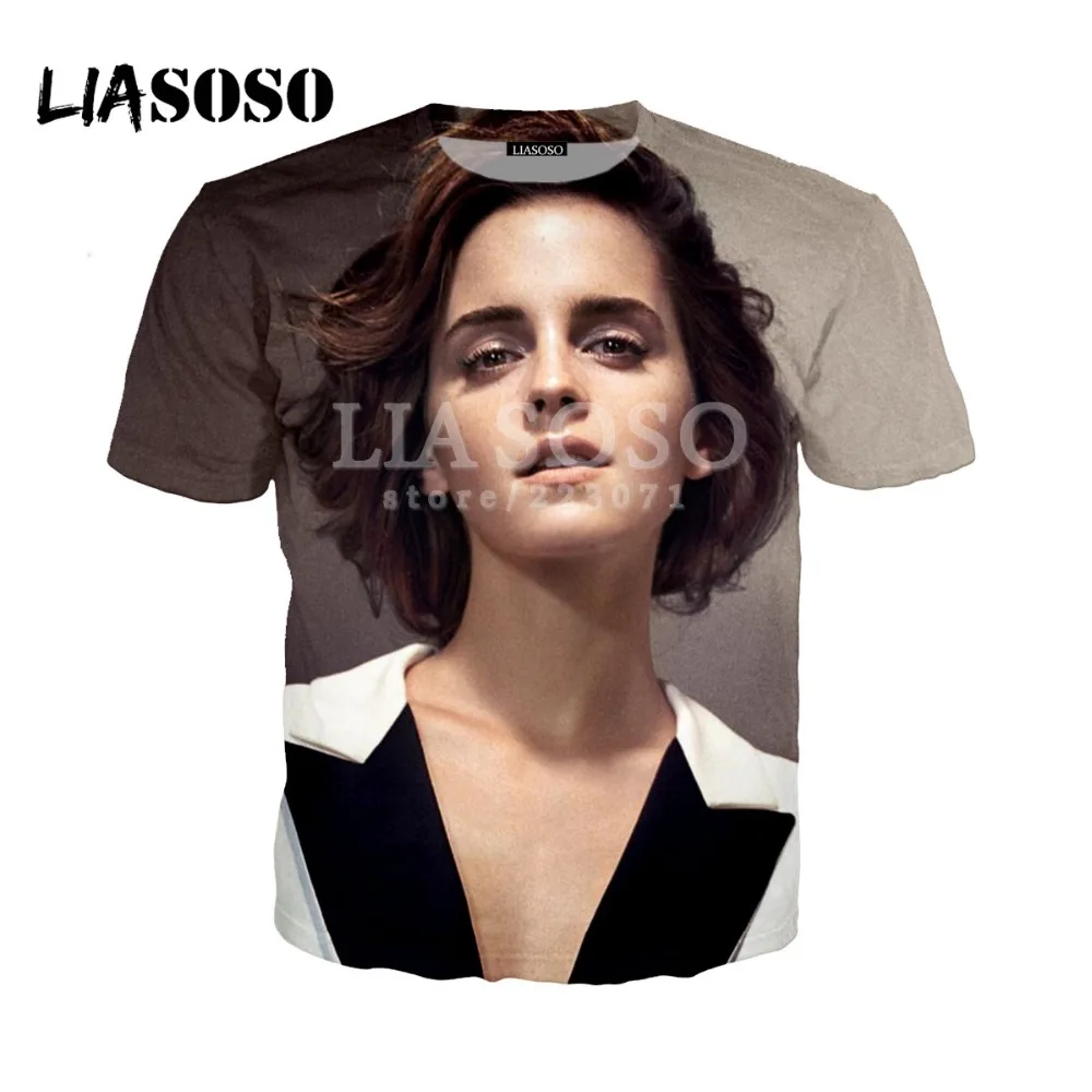 LIASOSO Летний Новый мужской женский модный свитшот 3D принт модель Эмма Уотсон