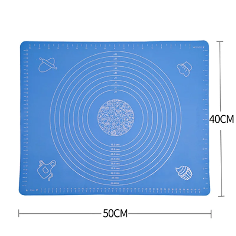 4050 Blue Силиконовый коврик для теста, антипригарный коврик для выпечки со шкалой, раскатка теста, коврик для теста, кондитерский лист, духовка, пищевой вкладыш, инструмент для выпечки - Цвет: 4050 Blue