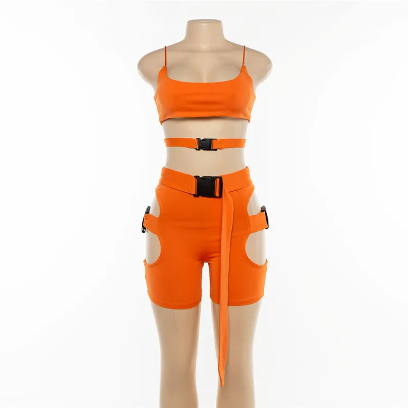 Женский комплект из 2 предметов Соблазнительный топ Бралетт с пряжкой и шорты